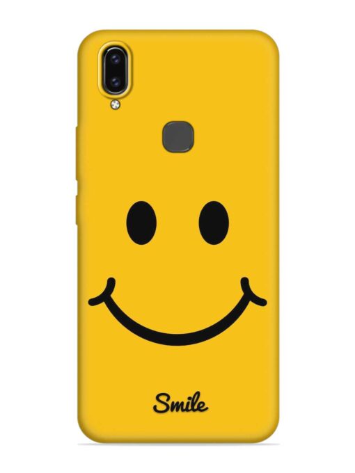 Yellow Smiley Embossed Soft Silicone Case for Vivo V9 Zapvi