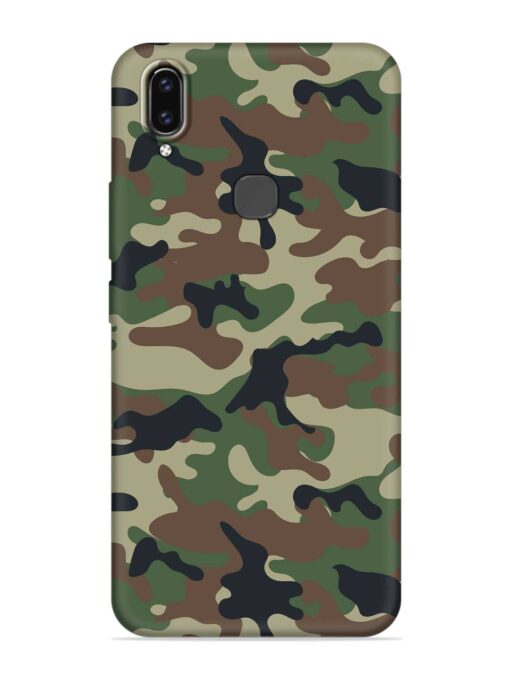 Army Military Camouflage Dark Green Embossed Soft Silicone Case for Vivo V9 Zapvi