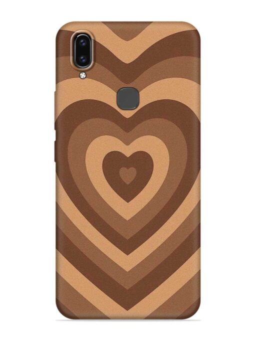 Brown Heart Embossed Soft Silicone Case for Vivo V9 Zapvi