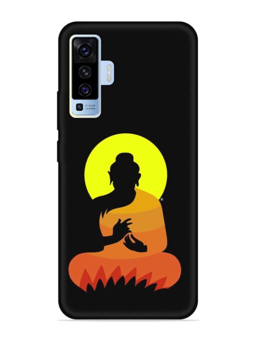 Buddha Art Black Embossed Soft Silicone Case for Vivo X50 Zapvi