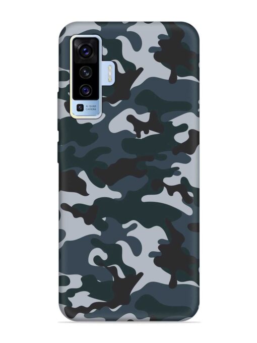 Dark Blue Army Military Art Embossed Soft Silicone Case for Vivo X50 Zapvi