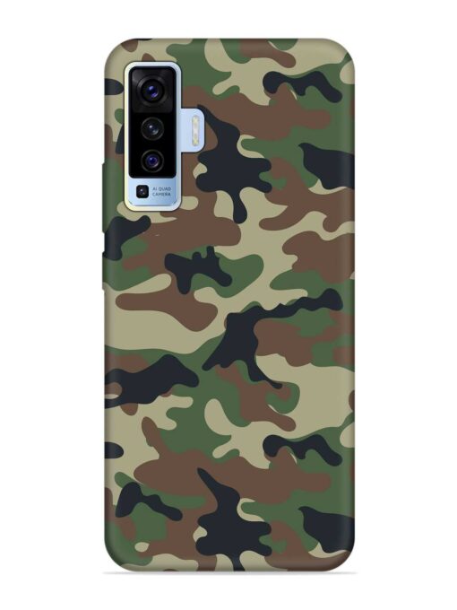 Army Military Camouflage Dark Green Embossed Soft Silicone Case for Vivo X50 Zapvi