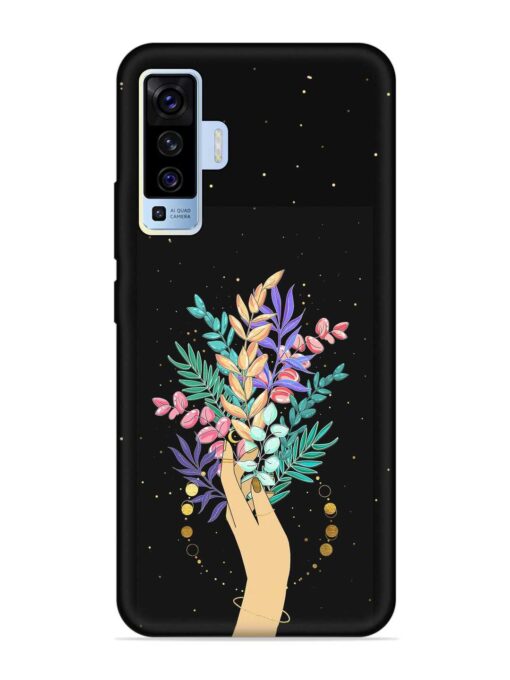 Flower On Hand Embossed Soft Silicone Case for Vivo X50 Zapvi