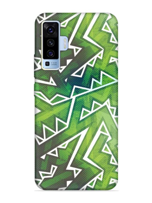 Green Graffiti Seamless Embossed Soft Silicone Case for Vivo X50 Zapvi