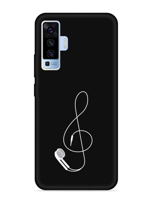 Music Earphone Vector Embossed Soft Silicone Case for Vivo X50 Zapvi