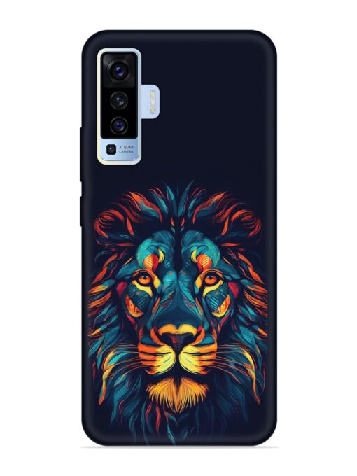 Colorful Lion Embossed Soft Silicone Case for Vivo X50 Zapvi