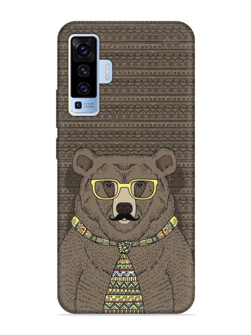 Grizzly Bear Embossed Soft Silicone Case for Vivo X50 Zapvi