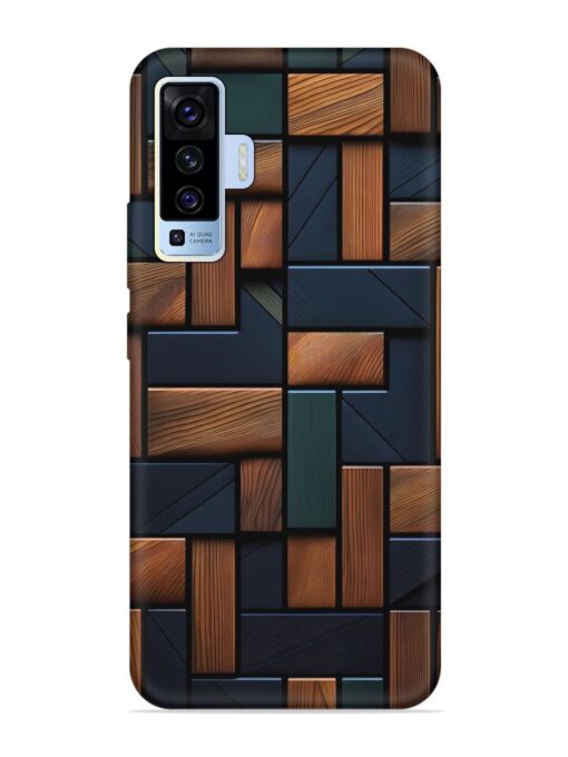 Wooden Background Cubes Embossed Soft Silicone Case for Vivo X50 Zapvi