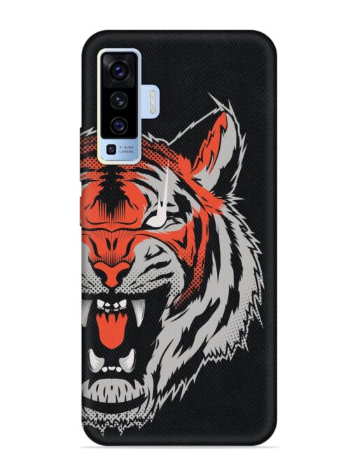 Tiger Aggression Embossed Soft Silicone Case for Vivo X50 Zapvi