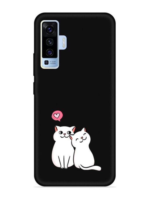 Cute Loving Cats Embossed Soft Silicone Case for Vivo X50 Zapvi