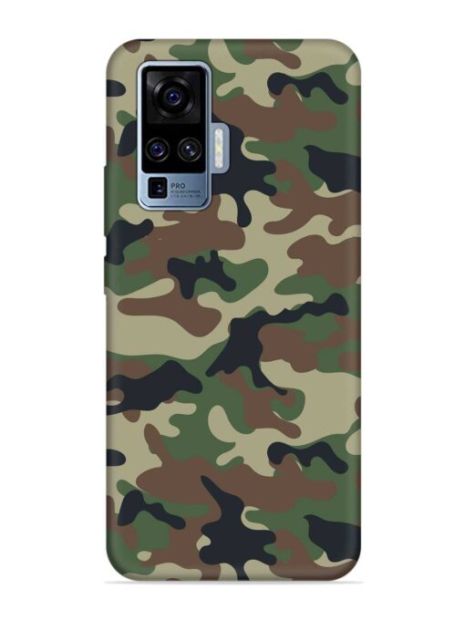 Army Military Camouflage Dark Green Embossed Soft Silicone Case for Vivo X50 Pro Zapvi