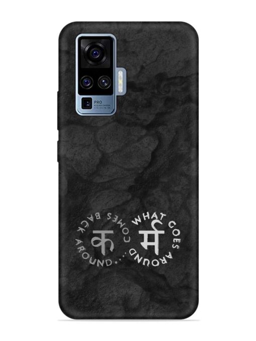 Karma Hindi Word Embossed Soft Silicone Case for Vivo X50 Pro Zapvi