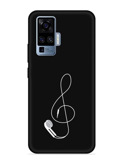 Music Earphone Vector Embossed Soft Silicone Case for Vivo X50 Pro Zapvi