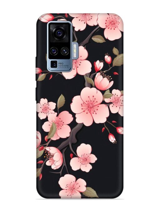 Cherry Blossom Embossed Soft Silicone Case for Vivo X50 Pro Zapvi