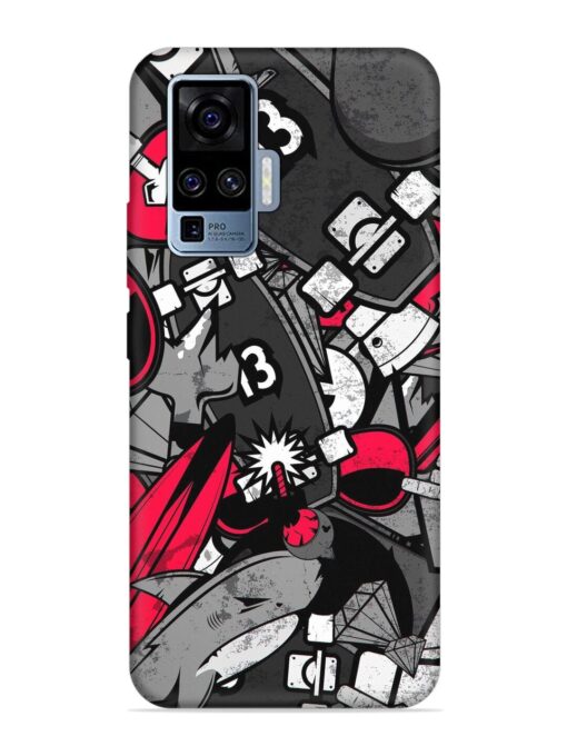 Fictional Doodle Embossed Soft Silicone Case for Vivo X50 Pro Zapvi