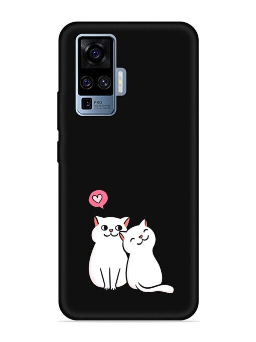 Cute Loving Cats Embossed Soft Silicone Case for Vivo X50 Pro Zapvi