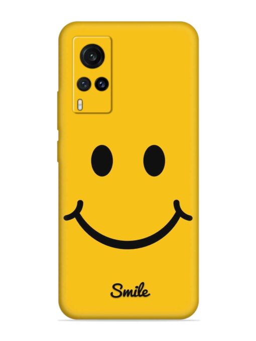 Yellow Smiley Embossed Soft Silicone Case for Vivo X60 Zapvi