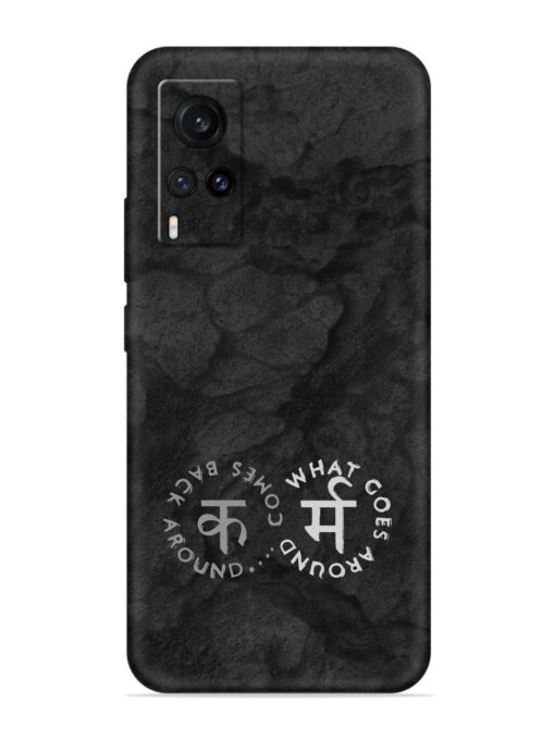 Karma Hindi Word Embossed Soft Silicone Case for Vivo X60 Zapvi