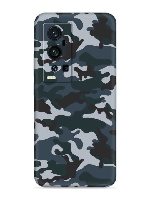 Dark Blue Army Military Art Embossed Soft Silicone Case for Vivo X60 Pro Plus