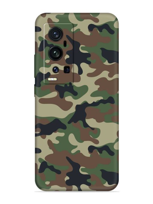 Army Military Camouflage Dark Green Embossed Soft Silicone Case for Vivo X60 Pro Plus