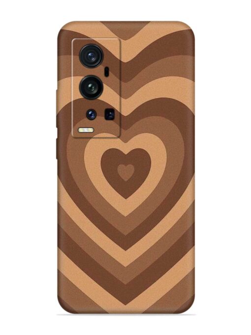 Brown Heart Embossed Soft Silicone Case for Vivo X60 Pro Plus