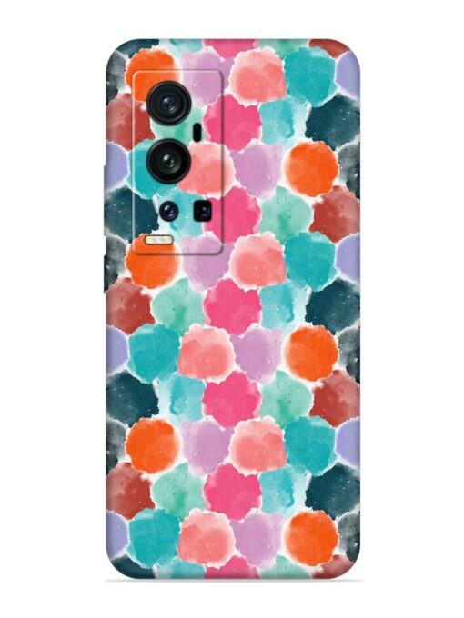 Colorful Seamless Pattern Embossed Soft Silicone Case for Vivo X60 Pro Plus