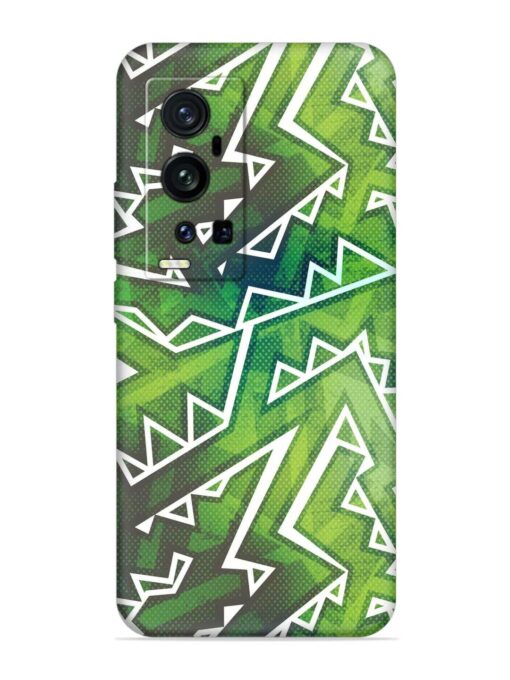 Green Graffiti Seamless Embossed Soft Silicone Case for Vivo X60 Pro Plus