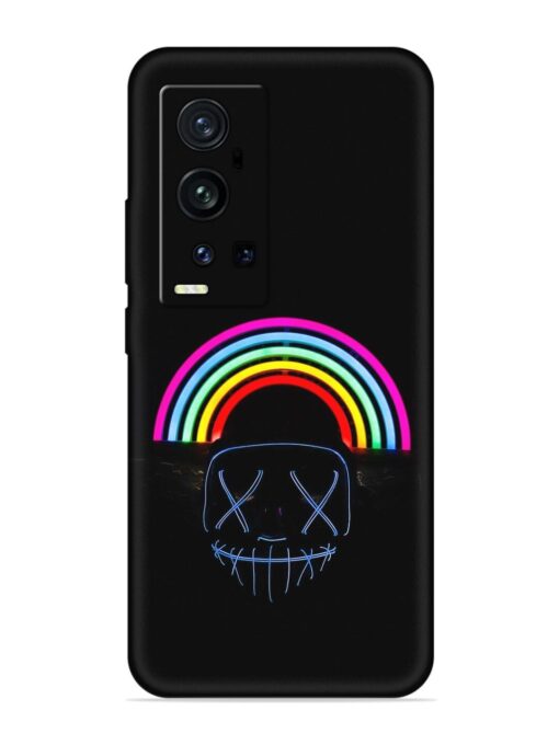 Mask Rainbow Embossed Soft Silicone Case for Vivo X60 Pro Plus