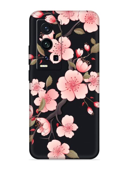 Cherry Blossom Embossed Soft Silicone Case for Vivo X60 Pro Plus