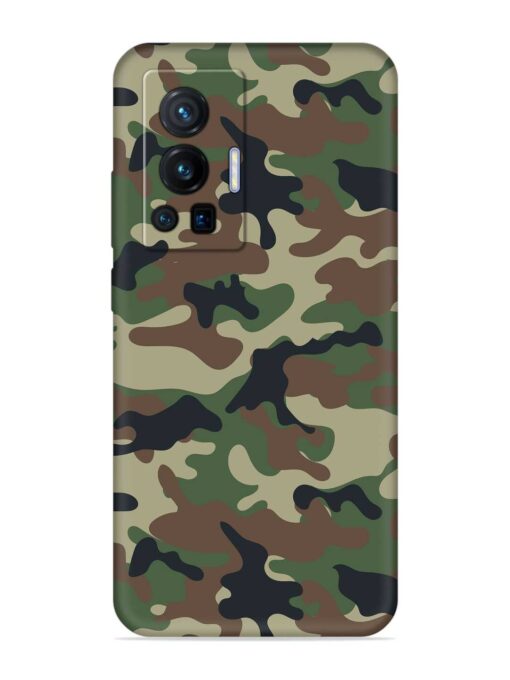 Army Military Camouflage Dark Green Embossed Soft Silicone Case for Vivo X70 Pro (5G) Zapvi