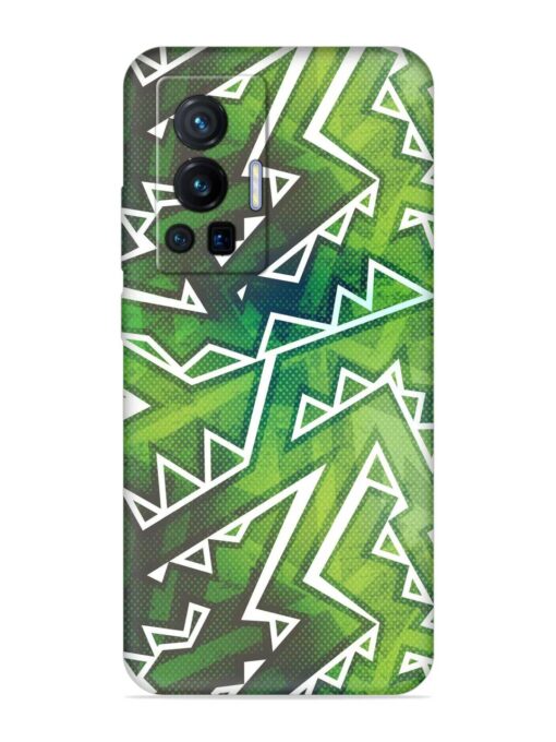 Green Graffiti Seamless Embossed Soft Silicone Case for Vivo X70 Pro (5G) Zapvi