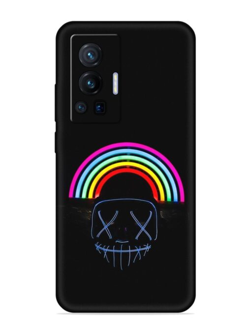 Mask Rainbow Embossed Soft Silicone Case for Vivo X70 Pro (5G) Zapvi