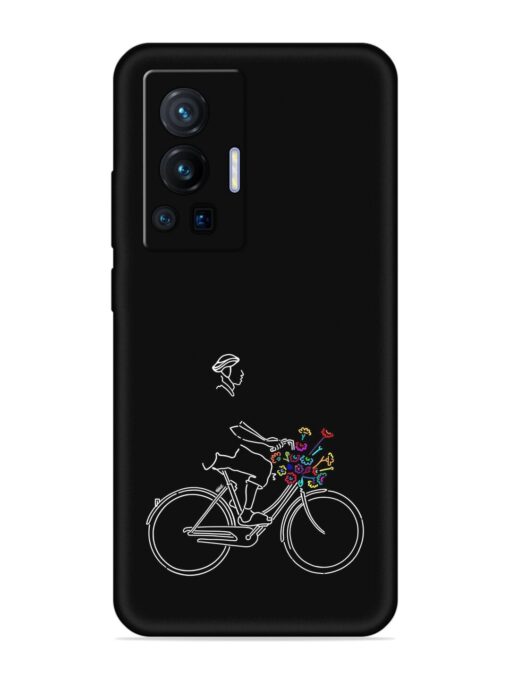 Minimalist Cycle Art Embossed Soft Silicone Case for Vivo X70 Pro (5G) Zapvi