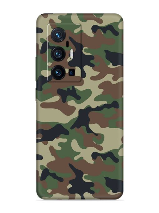 Army Military Camouflage Dark Green Embossed Soft Silicone Case for Vivo X70 Pro Plus