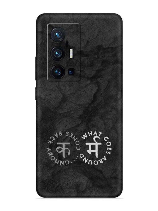 Karma Hindi Word Embossed Soft Silicone Case for Vivo X70 Pro Plus Zapvi