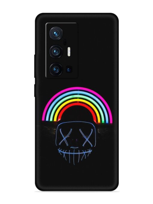 Mask Rainbow Embossed Soft Silicone Case for Vivo X70 Pro Plus