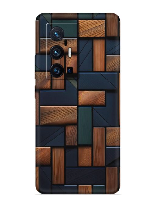 Wooden Background Cubes Embossed Soft Silicone Case for Vivo X70 Pro Plus Zapvi