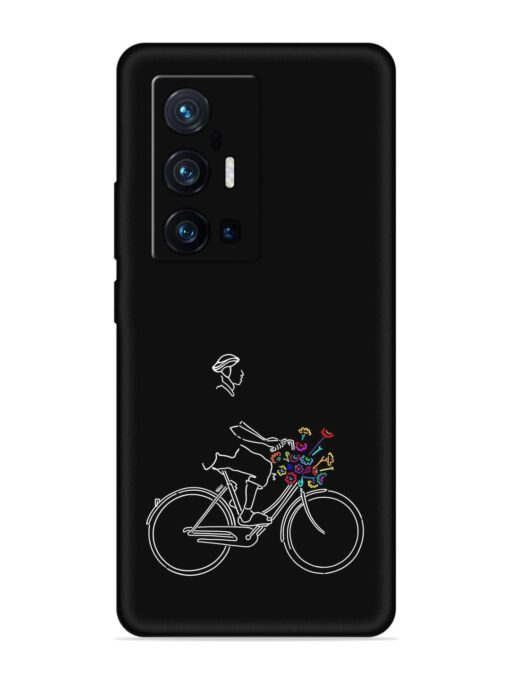 Minimalist Cycle Art Embossed Soft Silicone Case for Vivo X70 Pro Plus