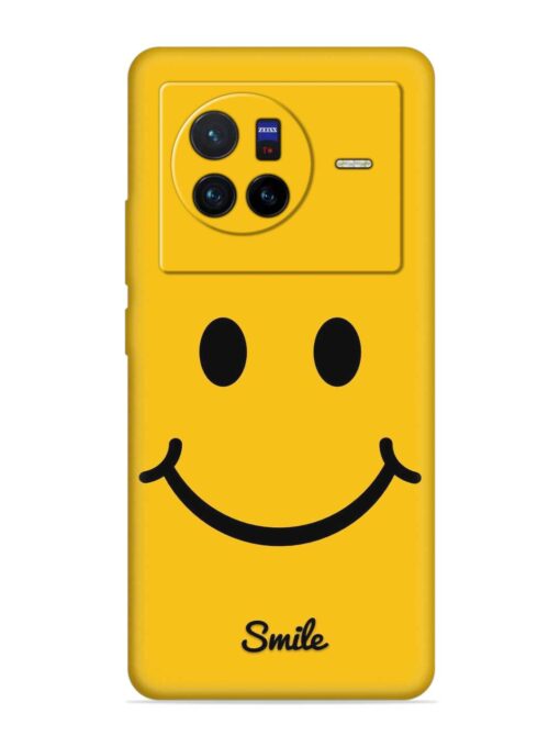 Yellow Smiley Embossed Soft Silicone Case for Vivo X80