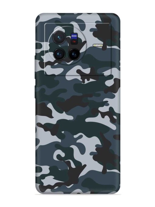 Dark Blue Army Military Art Embossed Soft Silicone Case for Vivo X80