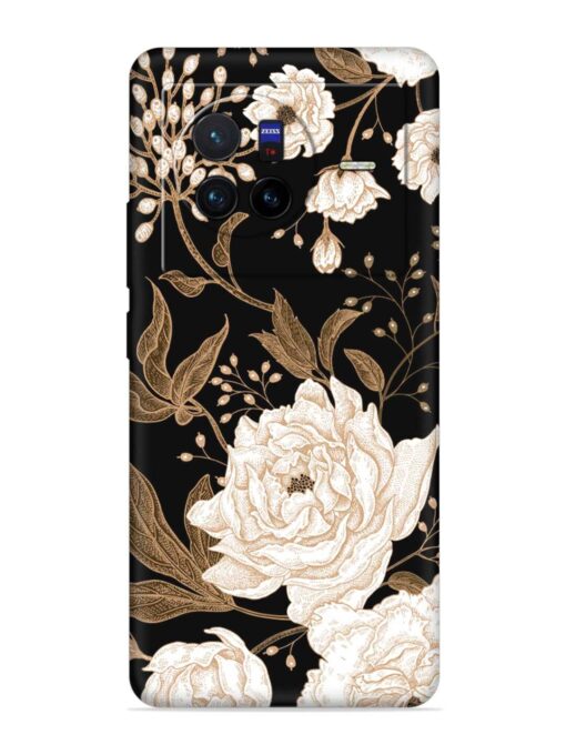 Peonies Roses Floral Embossed Soft Silicone Case for Vivo X80 Zapvi