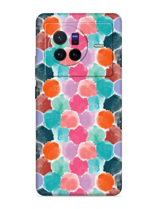 Colorful Seamless Pattern Embossed Soft Silicone Case for Vivo X80