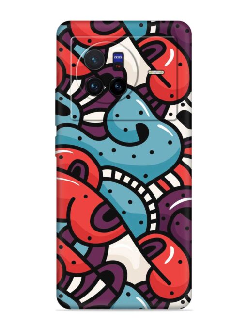 Seamless Backdrop Colorful Embossed Soft Silicone Case for Vivo X80