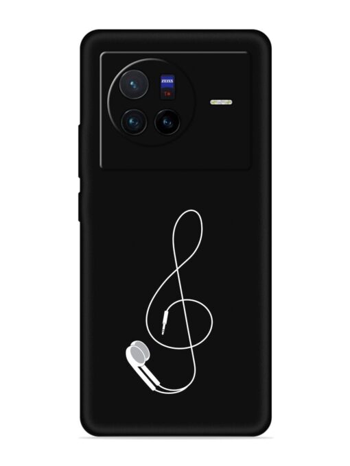 Music Earphone Vector Embossed Soft Silicone Case for Vivo X80