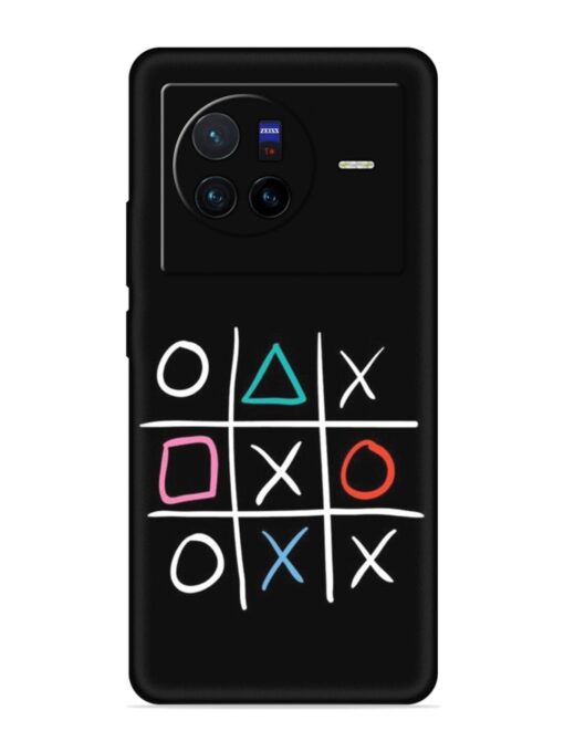 Super Neon Tic-Tac-Toe Embossed Soft Silicone Case for Vivo X80 Zapvi