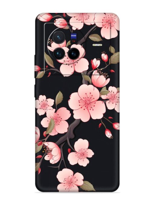 Cherry Blossom Embossed Soft Silicone Case for Vivo X80