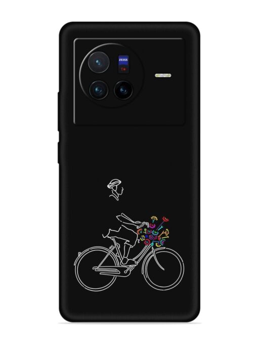 Minimalist Cycle Art Embossed Soft Silicone Case for Vivo X80 Zapvi