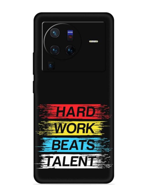 Hard Work Beats Embossed Soft Silicone Case for Vivo X80 Pro