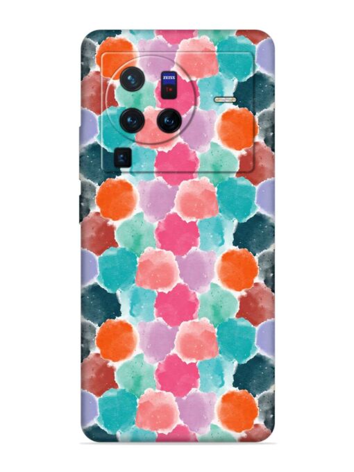 Colorful Seamless Pattern Embossed Soft Silicone Case for Vivo X80 Pro