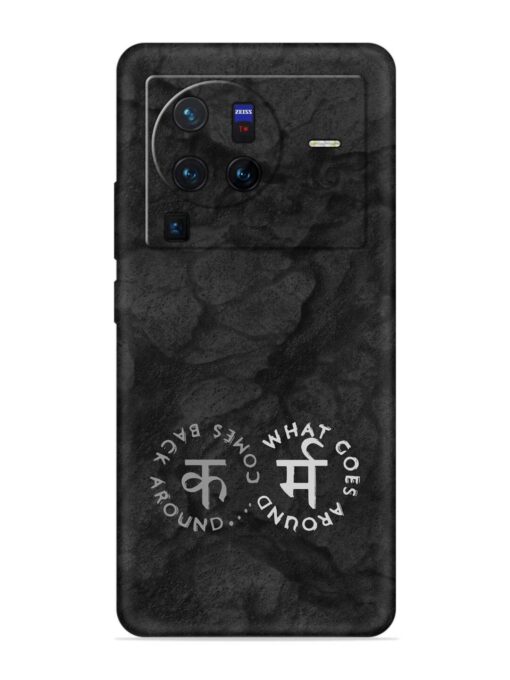 Karma Hindi Word Embossed Soft Silicone Case for Vivo X80 Pro Zapvi